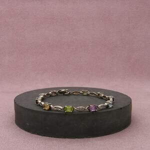 sterling silver amethyst topaz garnet citrine peridot bracelet size 7in